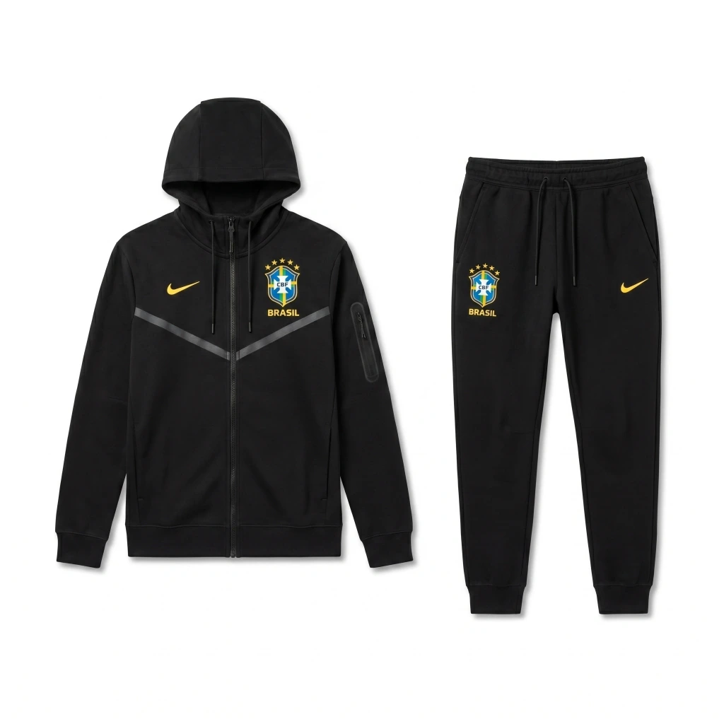 Tracksuit Nike x Brasil Black — Swoosh Reflective — Seleção Brasil · Blackout